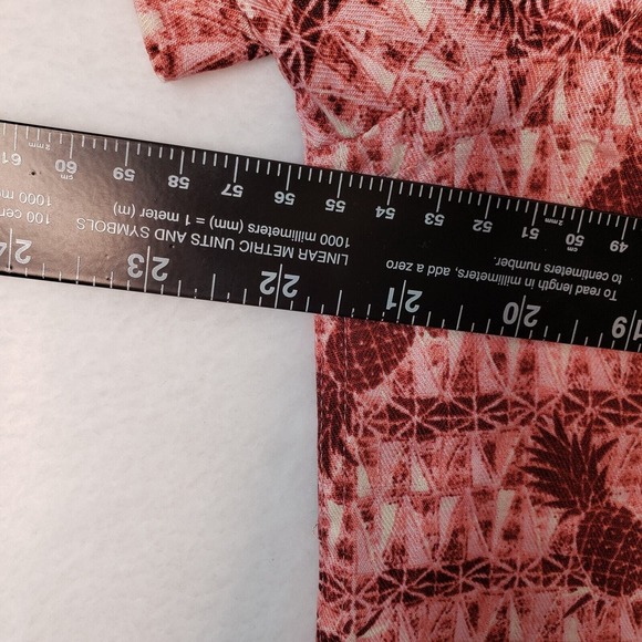 Club‎ Room Pineapple Print Button Up Short Sleeve Shirt Tropical Red Mens Size S - Picture 6 of 7